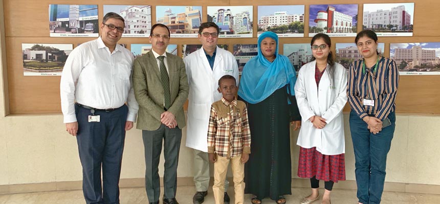 Fortis Hospital Shalimar Bagh performs cochlear implant on eight year old Nigerian boy with hearing loss he is able to hear his parents voices after two years 