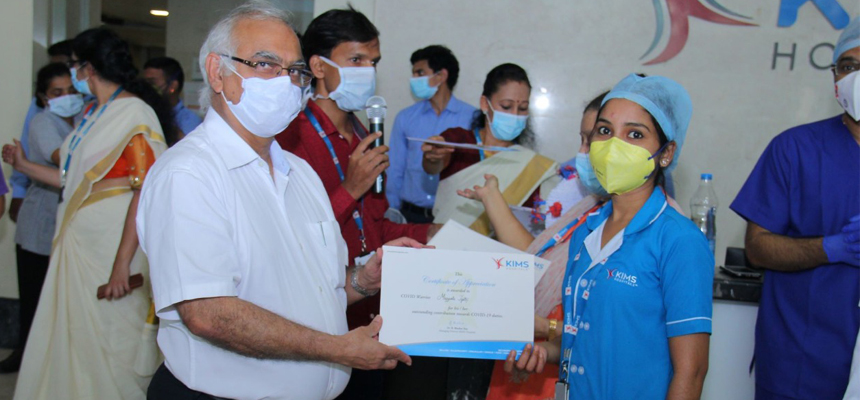 KIMS Hospitals felicitates nurses on COVID duty
