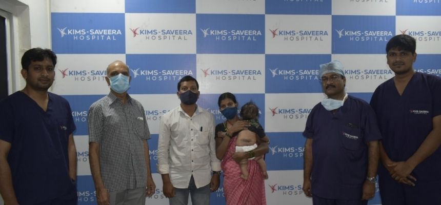 Rare spinal surgery for a three month old baby in KIMS Saveera Hospital