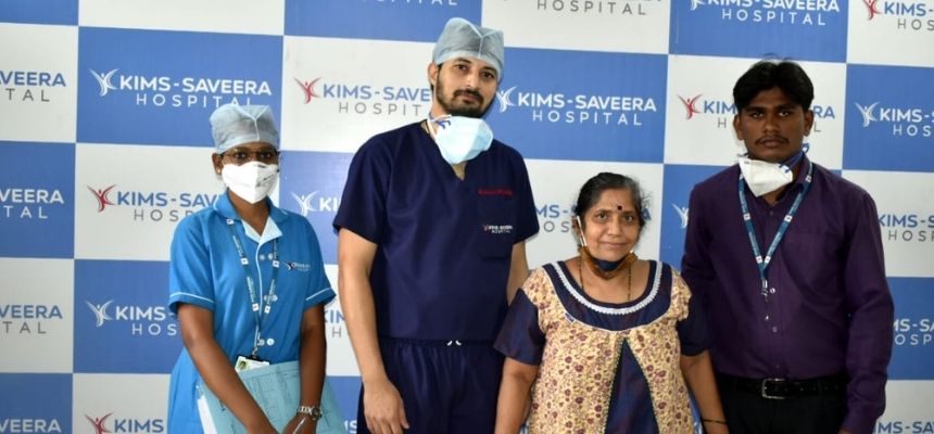 Total knee replacement  done on a lady with a complex knee deformity Kims Savera doctors perform rare surgery to give relief to her