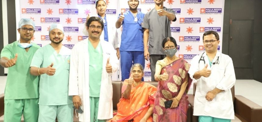 A RARE HEART VALVE REPLACEMENT SURGERY SUCCESSFULLY PERFORMED ON A 80 YEAR OLD FEMALE AT MALLA REDDY NARAYANA MULTISPECIALITY HOSPITAL