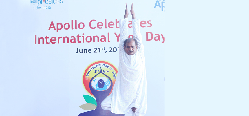 61-year-old double total hip replacement patient demonstrates Yoga