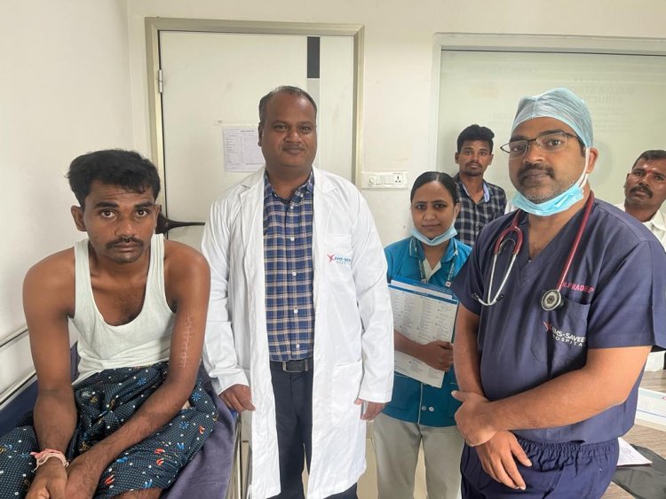Doctors at Kims Saveera Hospital in Anantapur rescued a critically injured patient