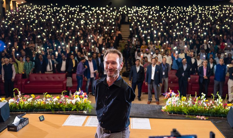 WORLD-RENOWNED MOTIVATIONAL SPEAKER NICK VUJICIC LEAVES LASTING IMPACT ON  MALLA REDDY UNIVERSITY STUDENTS