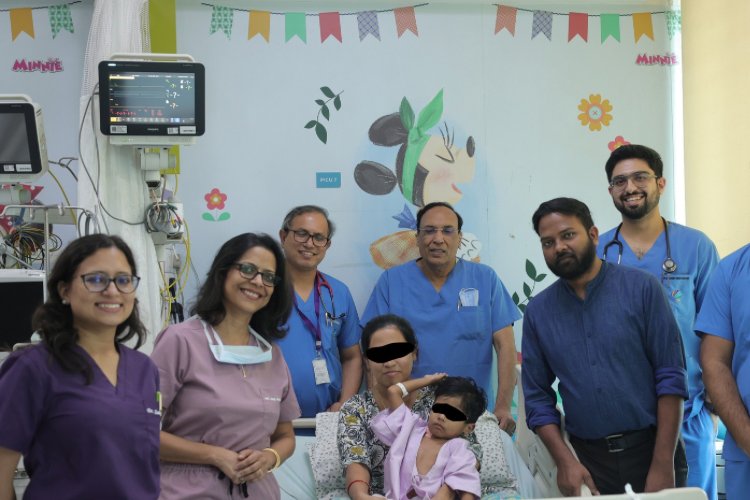 Madhukar Rainbow children’s hospital Pediatric surgery team miraculously saves toddler who aspirated a LED bulb