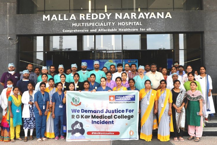 Malla Reddy Narayana Multispeciality Hospital Hosts Doctor’s March to Protest the Brutal Rape and Murder of PGT Doctor at RG Kar Medical College
