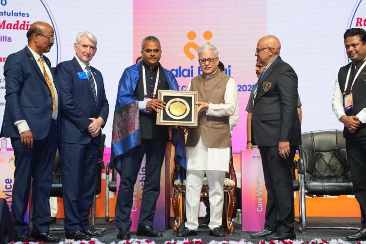 Dr.Subramanyam receives the 'Service above self' award from Hon'ble Governor of Telnagaana , Sri Jishnu Dev Varma