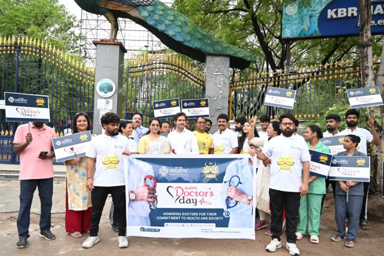 Sri Sri Holistic Hospitals and ‘Bakasurudu’ Movie Team Celebrate Doctors’ Day at KBR Park