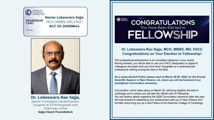 Proud Moment for Cardiovascular Community: Dr. Lokeswara Rao Sajja Awarded Fellowship of the American College of Cardiology