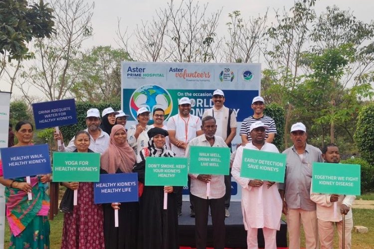 Aster Prime Hospital Organizes Walkathon & Yoga Session to Mark World Kidney Day